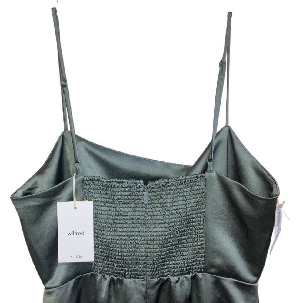 505. Wilfred aritzia Madelyn square neck Smokey sage green dress Sz 10 #120025 - Picture 10 of 16